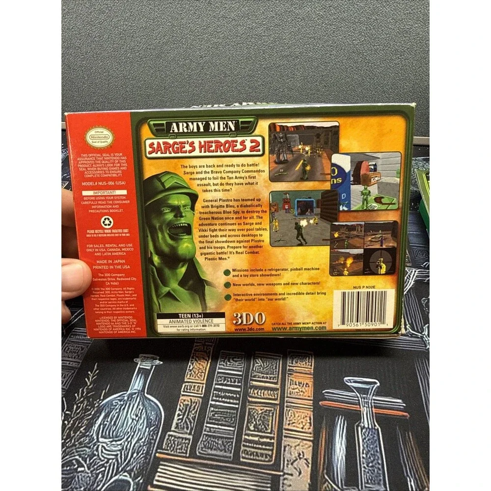 Army Men: Sarge's Heroes 2 Nintendo 64 N64 CIB Tested